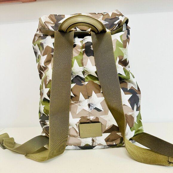 VALENTINO GARAVANI SOFT SHELL ARMY GREEN CAMO STARS BACKPACK UNISEX ITALY main image 10